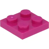 LEGO 2x2 plaques 3022 - 100 pièces magenta