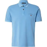 Napapijri Polo à manches courtes pour homme, bleu, avec imprimé et broderie