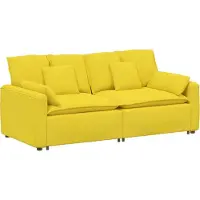 Syfax Canapé modulable avec coussins jaune clair