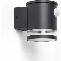 LEDKIA Applique Murale Extérieure Solaire Led Aluminium Avec Détecteur De Mouvement Mini Draco Noir