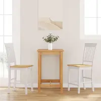 Prolenta Maison Exclusive - Lot de 2 tabourets de bar en bois massif d'hévéa, blanc