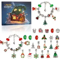 Mormark ensemble de 24 pièces - Calendrier de l'Avent de Noël avec bracelets et bijoux, ensemble de bracelets DIY, Calendriers de l'Avent - ADVENTBRACE