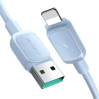 JOYROOM 1.câble de charge Lightning de 2m pour iPhone iPad iPod Apple TV Siri Remote Câble renforcé Câble de données Câble de téléphone portable en bleu