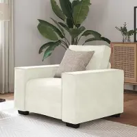 Prolenta Maison Exclusive - Fauteuil crème 100 x 78 x 84 cm, velours