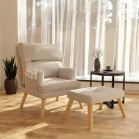 GrekPol Fauteuil de relaxation Fauteuil de relaxation Nemo avec repose-pieds Dossier réglable sur 5 positions Compartiments latéraux, Couleur : Poso 100