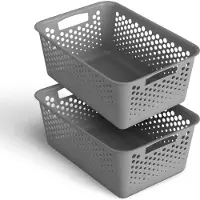 Pro Home Panier de rangement anthracite 10,0 l - 37 x 26 x 17 cm - Lot de 2