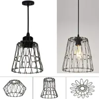 Lapamax Suspension rétro E27, lampe de plafond en métal avec abat-jour pliable, hauteur réglable, idéale pour salle à manger, salon ou restaurant (sans ampoule LED)