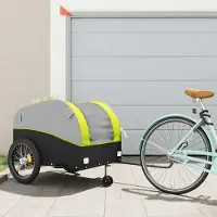 Prolenta Maison Exclusive - Remorque pour vélo, noire et verte, capacité de 45 kg, en fer