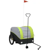 Syfax Remorque de vélo noir et vert 45 kg fer