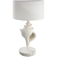 Gilde Tischleuchte, Muschel, "Seashells", Kunstharz, weiß, VE 1, H. 54.5 cm, D. 29.5 cm 59248 4063387592489