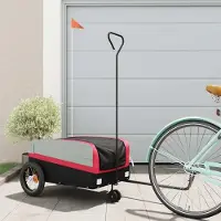 Prolenta Maison Exclusive - Remorque pour vélo, noire et rouge, capacité de 30 kg, en fer