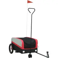 Syfax Remorque de vélo noir et rouge 30 kg fer