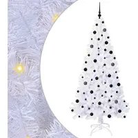 Syfax Sapin de Noël artificiel avec 300 LED Blanc 210 cm PVC et Acier