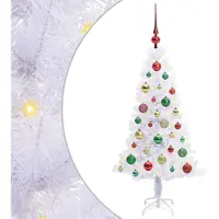 Syfax Sapin de Noël artificiel avec 150 LED Blanc 120 cm PVC et Acier