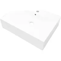 Syfax Vasque à poser en céramique Rectangulaire Blanche 60 x 46 cm