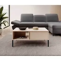 Meble Laski Table basse Dast, table de salon 96 x 60 x 44 cm, beige