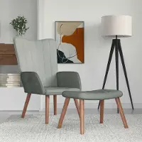 Prolenta Maison Exclusive - Fauteuil relax avec repose-pieds Vert velours