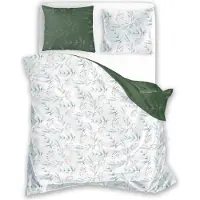 Faro Linge de lit 160x200+ 2x 70x80 100 % satin de coton Parure de lit Housse de couette (Milagro Verde 020)