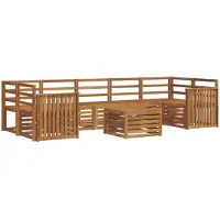 vidaXL Ensemble de salon de jardin 8 pièces en bois d'acacia massif, finition naturelle