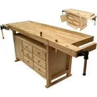Apex Établi en bois massif 06046 Établi 2010 Armoire Table de travail Rabotage Table de travail
