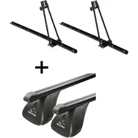 VDP 2x porte-vélos ORION + barres de toit en acier compatibles avec la Subaru Trezia 5 portes 2011-2016