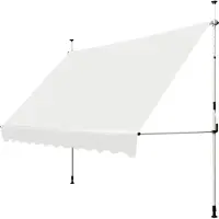 Costway Marquise à pince 350cm de large avec manivelle, réglable en hauteur, résistante aux UV, pour balcon, Beige