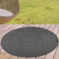 Carpetia Tapis design d'extérieur Light Anthracite rond structure moderne résistant aux intempéries taille robuste - 160 cm Rond
