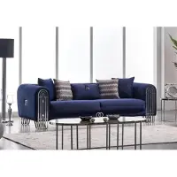 AEA Komplett Set 2 tlg Luxus Möbel Polster Stoff Sofagarnitur 3+3 Sitzer