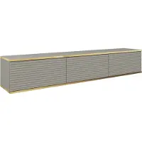 Emporius Furniture Buffet TV Rodi - Armoire TV 175 cm, Salon, PUSH TO OPEN, Meuble TV avec 2 abattants + MDF (Gris)