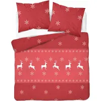 Detexpol Ensemble de literie 140x200 Flanelle de Noël Renne