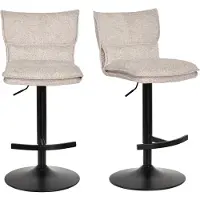 Duhome Chaise de bar, set de 2 tabourets de bar réglables en hauteur, pivotants, en bouclé, tabouret de cuisine avec repose-pieds, pour bistrot bar cuisine, beige