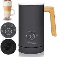 Zeegma Mousseur à lait Milkee avec chauffage, 500 W, 4 modes de moussage fonctionnels, faire mousser 115 ml de lait et chauffer 240 ml de lait - Noir