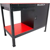 Boudech Manny - Établi 120x60 cm avec tiroir, 1 porte et 1 étagère en métal noir