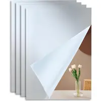 Markenlos Décoration murale - carreaux miroir autocollants résistants à l'humidité, incassables, jeu de 4, A4.