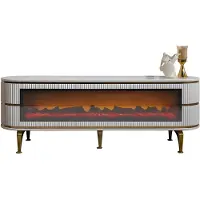Xl Moebel Gmbh Meuble TV moderne avec cheminée LED, changement de couleur, Bluetooth et télécommande