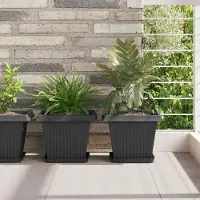 Prolenta Maison Exclusive - 6 pots de fleurs, noir, en plastique