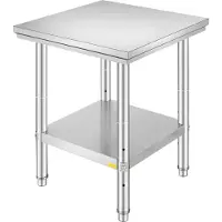 StarTech.com Plan de travail en acier inoxydable 60 cm x 60 cm - Table multifonctionnelle pour la cuisine, la couture, la lessive, le bricolage, le garage, etc.