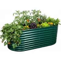 Northix Jardinière surélevée en acier galvanisé de forme semi-circulaire