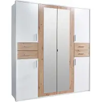 Wimex Armoire Vegas pour chambre à coucher, finition au choix : blanc / chêne Artisan