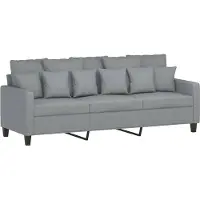 Syfax Canapé à 3 places Gris clair 180 cm Tissu