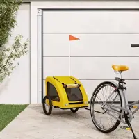 Prolenta Maison Exclusive - Remorque pour vélo, jaune, en tissu Oxford et en fer