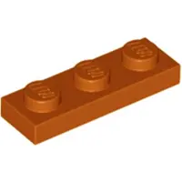 LEGO 1x3 plaque 3623 - 250 pièces orange foncé