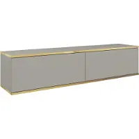 Emporius Furniture Buffet TV Rodi - Armoire TV 135 cm, Salon, PUSH TO OPEN, Meuble TV avec 2 abattants (Gris)