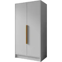 MargaretHadas24 Armoire Goya I 100 cm (blanc, poignées dorées)