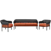 AEA Set 3tlg Sofagarnitur Sessel Möbel Wohnzimmer Leder Polster Couchen Modern
