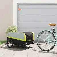 Prolenta Maison Exclusive - Remorque pour vélo, noire et verte, capacité de 45 kg, en fer