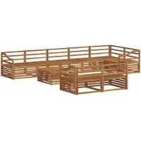 vidaXL Ensemble de salon de jardin 9 pièces en bois d'acacia massif, finition naturelle