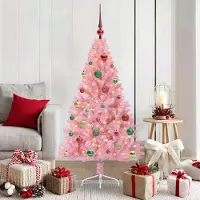 vidaXL Design New Arbre de Noël artificiel pré-éclairé Rose 150 cm PVC - Arbres de Noël artificiels Meubles2025 CHY2368750 2parcel