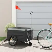 Prolenta Maison Exclusive - Remorque pour vélo, noire et grise, 45 kg, en fer