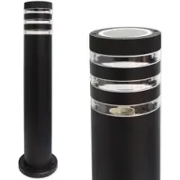MasterLed Lampe d'allée LED E27 IP54 61 cm Noir Borne d'éclairage Éclairage de jardin Lampe d'extérieur en aluminium Lampe de jardin ronde